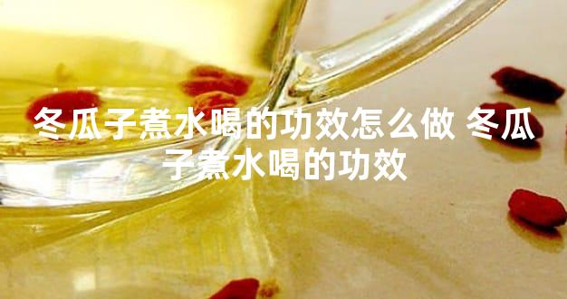 冬瓜子煮水喝的功效怎么做 冬瓜子煮水喝的功效